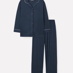 [재입고] 여성 D008 프리다네이비 긴소매 파자마 세트