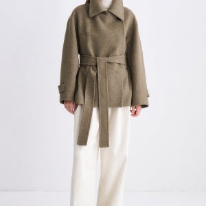 [TIME] 캐시미어 블렌드 벨티드 헨드메이드 코트 / TM2FBWOT483W_GK