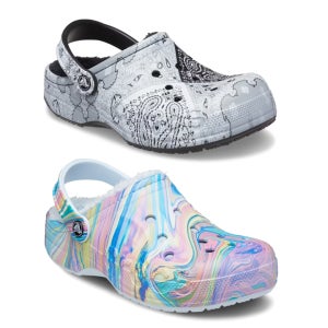 크록스 공용 바야 라인드 프린트 털슬리퍼 205975 2종 택1 205975-bb40