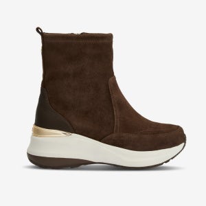 여성 이지 밸런스 스트레치 양가죽 부츠_브라운