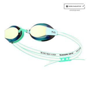 티어 블랙 OPS 140 EV 레이싱 여성전용 미러 수경 골드민트 [LGBKOPFM-299 FINA인증]