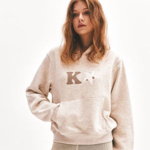 [킴스프레시코튼마켓] K Alpha Logo Hoodie Oatmeal_KIB5FUM434AOT