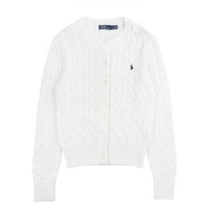 폴로랄프로렌 케이블 니트 코튼 크루넥 꽈배기 가디건 화이트 WMPOSWENDW2010710 WMPOSWENDW2010710