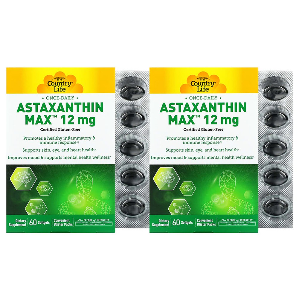 <b>컨트리 라이프 아스타잔틴</b> 맥스 12mg 60캡슐 x 2개