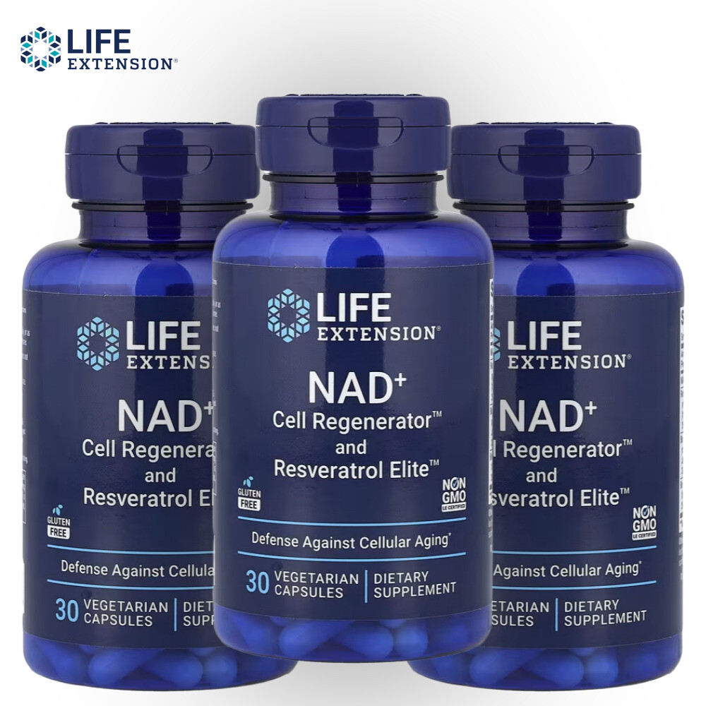 라이프익스텐션 NAD+ 셀 리제너레이터 레스베라트롤 레즈베라트롤 엘리트 30캡슐 3개