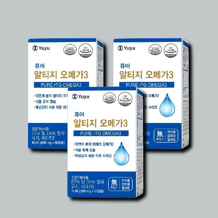 <b>기타</b> 알티지 <b>오메가3</b> NORP 유유제약 카제로템 3박스