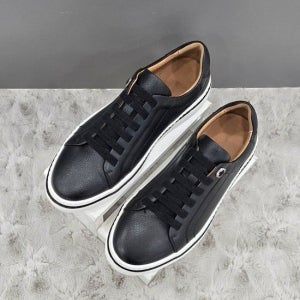 남성 클래식 레더 스니커즈 Y2HS50ZH07 BLACK 3SD JJ