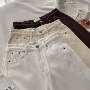 롱~하고 와이드한 핏 자체가 멋스러운 기모안감 와이드 부츠컷 팬츠