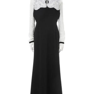 마메 쿠로구치 블랙 화이트 원피스 드레스 MM25FW-DR102