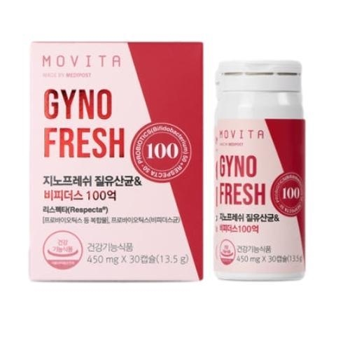 모비타 지노프레쉬 질유산균 &amp; 비피더스 100억 450mg x 30캡슐 , 1개