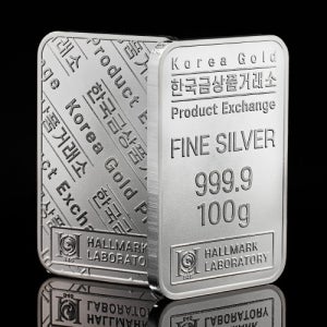 [카드결제] 실버 999.9 은테크 투자용 프레스 실버바 100g 한국금상품거래소