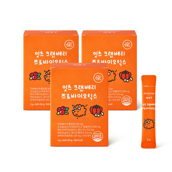 NGT <b>잇츠 크랜베리</b> 프로바이오틱스 3박스