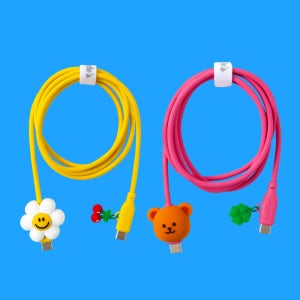 C to C 초고속 케이블,위글위글 귀여운 참 포함 C타입 C to C 고속충전 케이블 1.2m