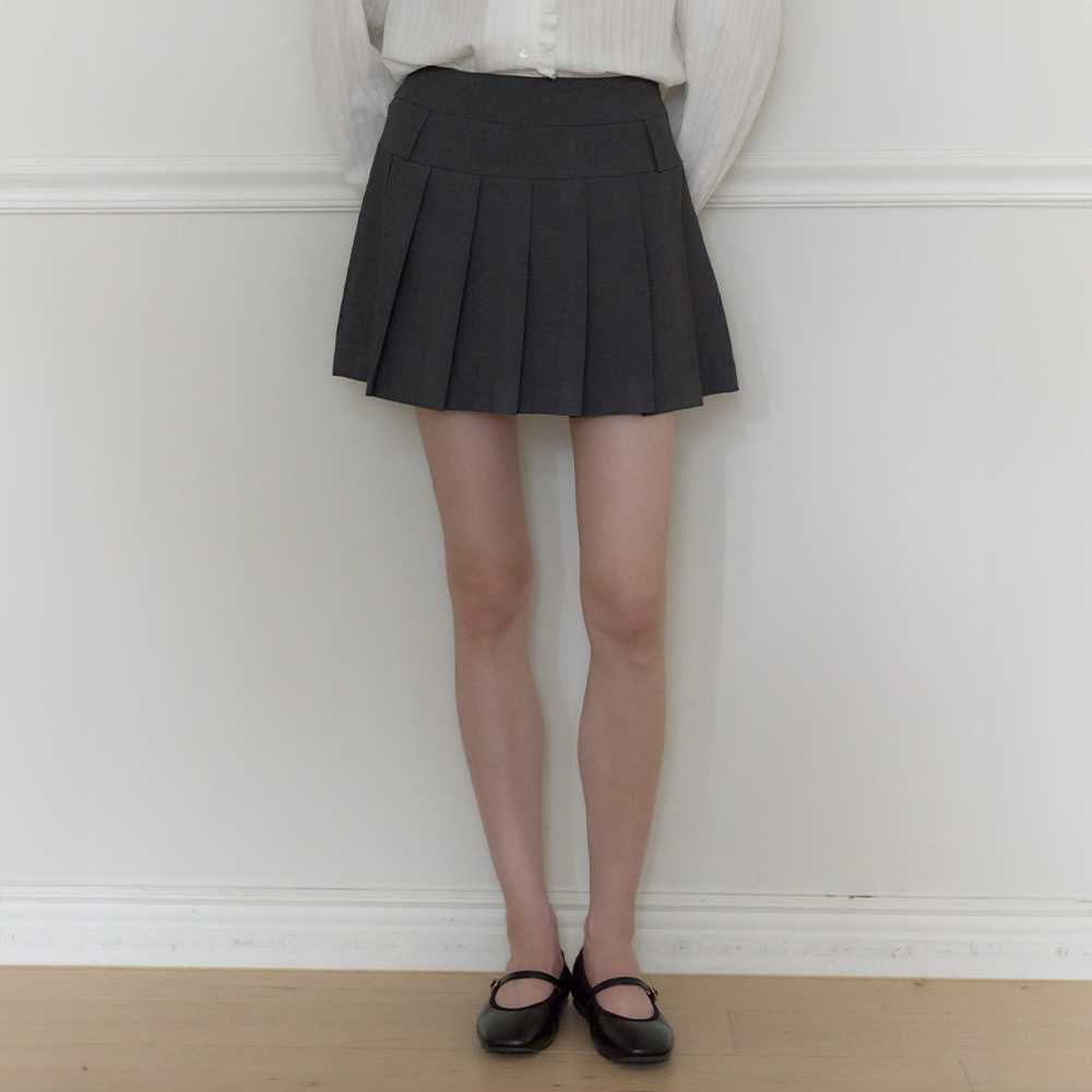 아워호프 Wool Pleated Short Skirt h25fask02
