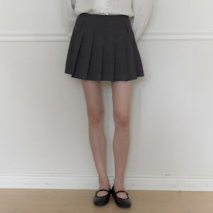 아워호프 Wool Pleated Short Skirt h25fask02
