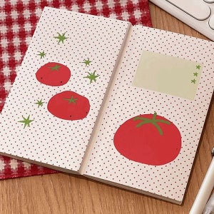 무드바이브 귀여운 토마토 일기장 일본빈티지 유선노트 고전문구 다이어리 친구선물 a7노트