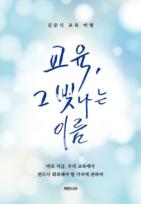 교육, 그 빛나는 이름 : 김준식 교육 비평