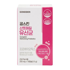 공스킨 산뜻해질 유산균(식품의약품안전처 인증·여성 유익균 증식·유해균 억제·장 활력·GMP·HACCP 인증·건강기능식품)