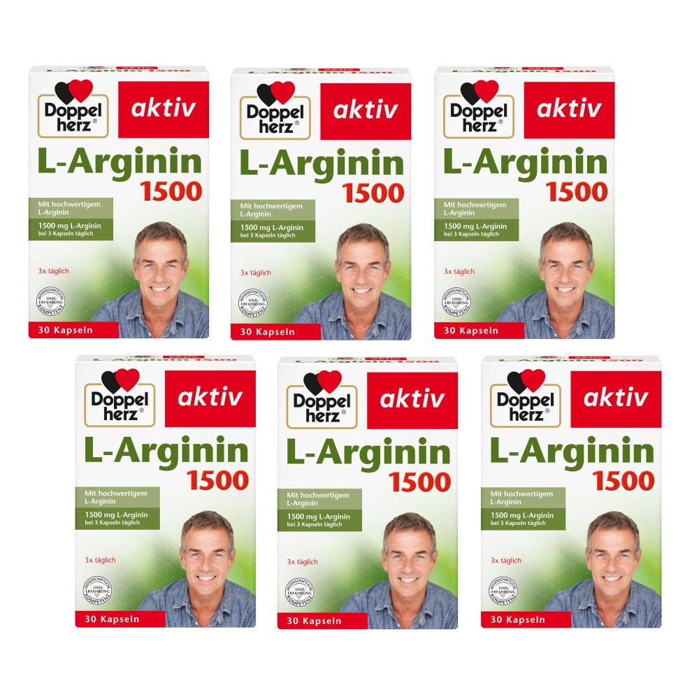 도펠헤르츠 <b>L 아르기닌</b> <b>1500</b> 30캡슐 x 6팩