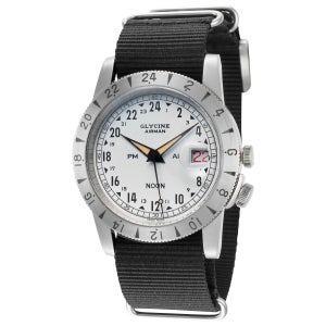 글라이신 에어맨 빈티지 누눈 퓨리스트 자동 실버 다이얼 남성 시계 GL0376 오토매틱 Airman Vintage Noon Purist 40mm Silver Dia 60241103