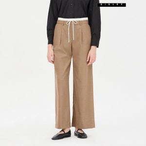 시슬리 아비곳 배색 웨이스트 밴딩 팬츠 SAPT47461