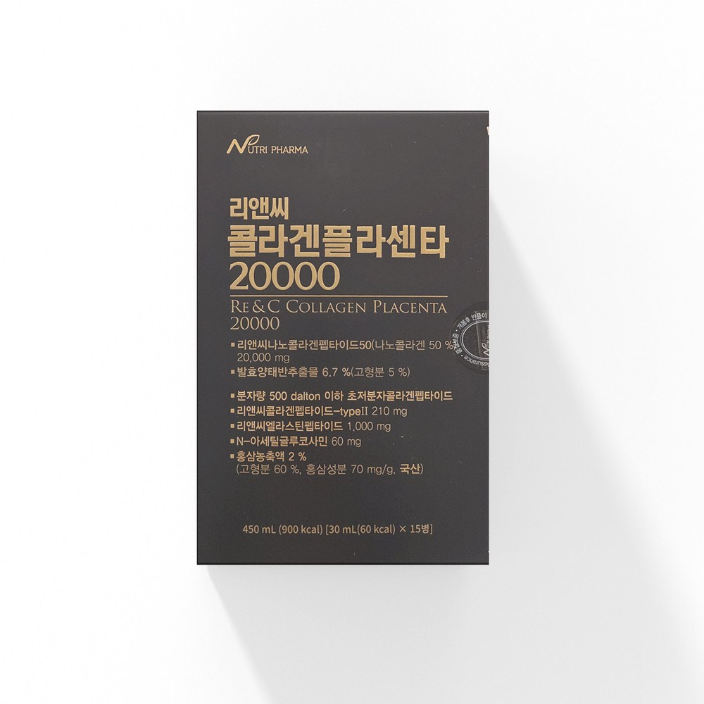 <b>뉴트리파마</b> 리앤씨 <b>콜라겐</b>플라센타 30mlg x 15병  1박스  450ml