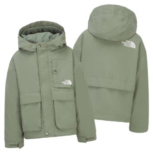 [매장판] 노스페이스 키즈 바람막이 자켓 우븐 캠프아웃 점퍼 그레이쉬 카키 NJ3BR53T