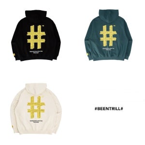 빈트릴 [모다아울렛][빈트릴]빈트릴 후드 옐로우 테이핑 해시태그 오버핏 후드티_DJ 대전점