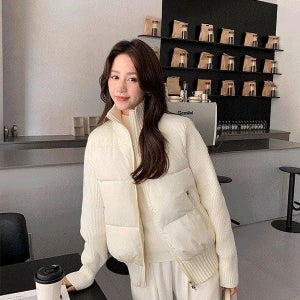 내일도착 하프/숏패딩 (선주문할인/부분당일출고) 하이넥 폴라 반목 긴팔 가을 겨울 경량 웰론 숏 하프 크롭 니트 겨울 아우터 자켓 점퍼 패딩 코트 3color