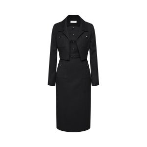 [JJ지고트] 프린지 H라인 롱 원피스 +재킷세트 (BLACK) GRBA0OP531