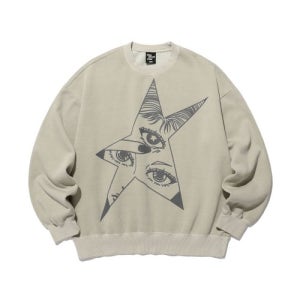 [나이스고스트클럽] STAR EYES PIGMENT SWEATSHIRTS_BEIGE(NG2DFUM442A) NG2DFUM442ABE
