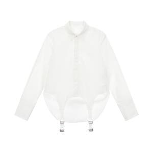 디온리 여성 가터 버클 스트랩 셔츠 화이트 C5029R23