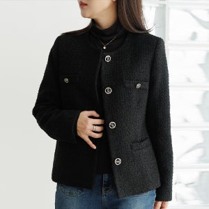 넌울누빔트위드자켓[4온스] OUE5032[아이보리,블랙,55,66,77,88]