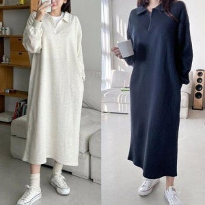 베이직카라지퍼원피스 501T654S 빅사이즈 여성 511 (42614029)