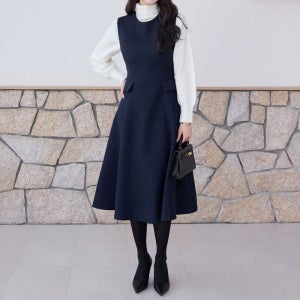 모리스커밍홈 55-77 민소매 레이어드 하객 원피스_M2511OP096D