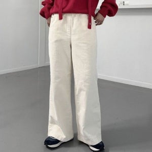 여자 코듀로이 세미 보온 넓은 FW 고무줄 바지