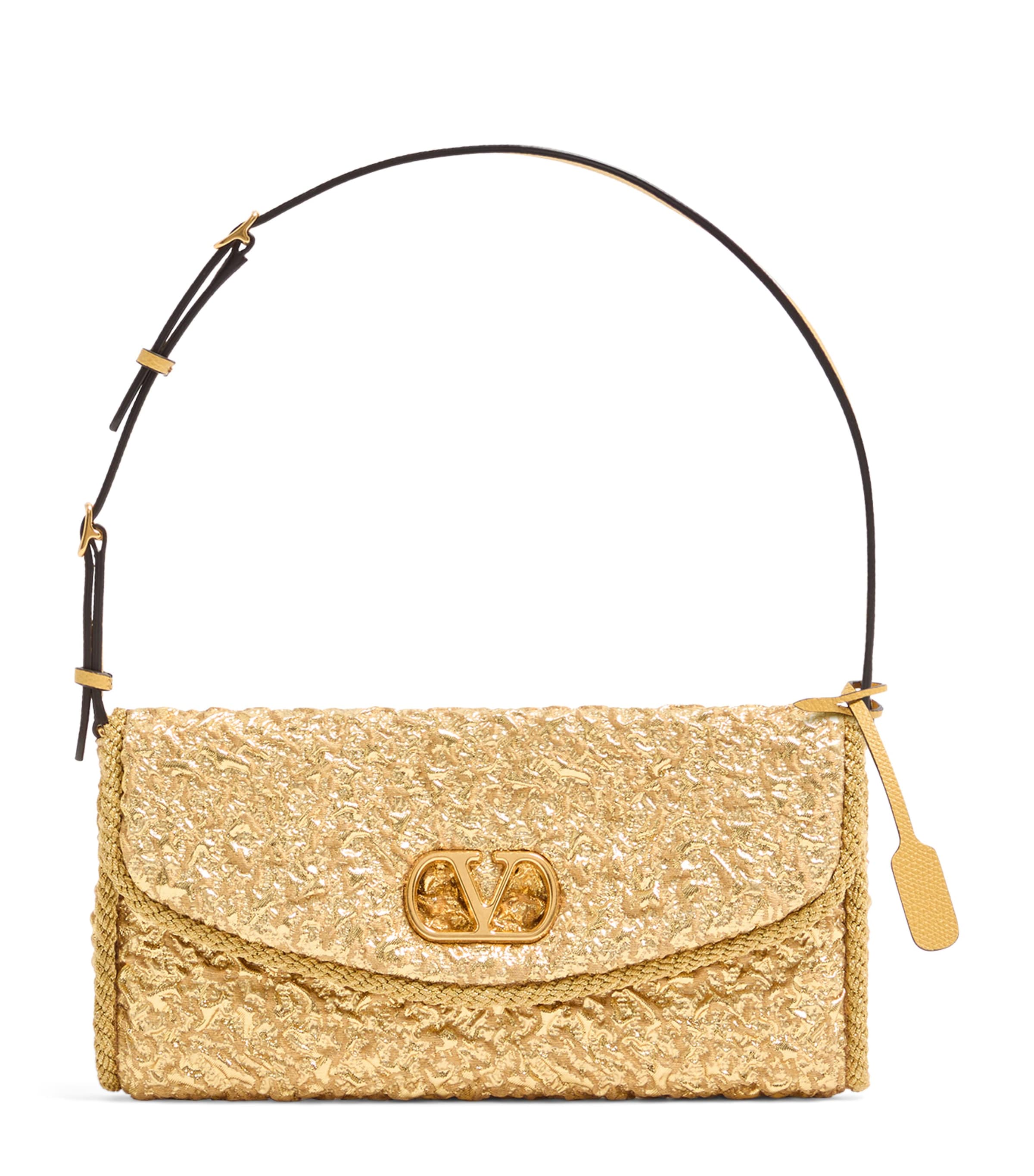 Valentino Garavani Metallic Vain Soft Shoulder Bag
