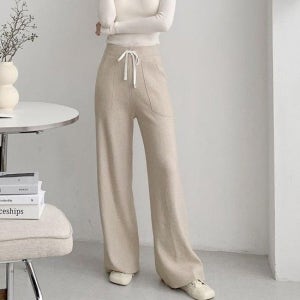 여자 큰주머니 나팔 넓은 FW 고무줄 바지 (42616599)