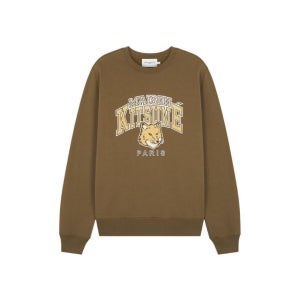 메종키츠네 캠퍼스 폭스 레귤러 스웨트셔츠 카키 LM00305KM0001 P360 메종 키츠네 138463114