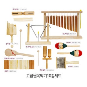 유치원 원목 음악교구 세트 유아연주 10종 아동완구 아이