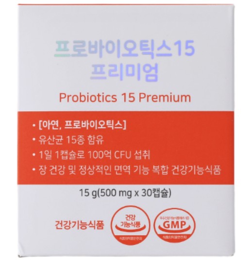 IN<b>자연드림</b> 프로바이오틱스15 프리미엄 500mg x 30캡슐, 1개