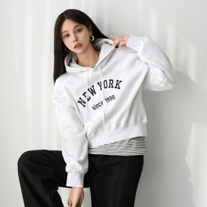 도톰 양기모 뉴욕 레터링 후드티 #112655