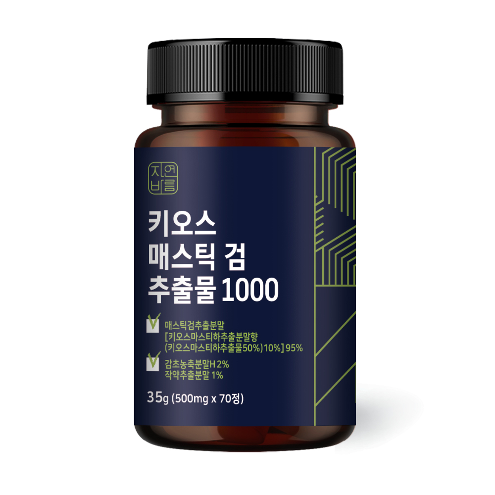 채움바이오 자연바름 위 <b>매스틱</b> 검 추출물 1000 500mg x 70정, 1개
