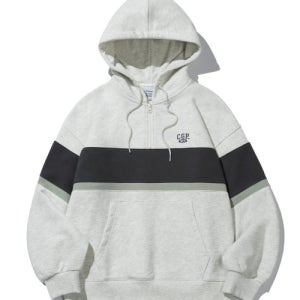 [코드그라피] 90S CGP 배색 하프집업 후디_오트밀 CBCFUTH075OT