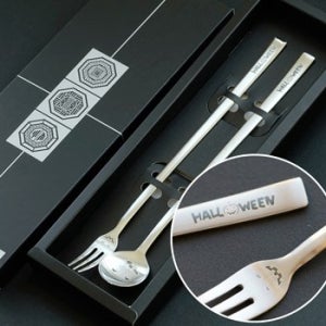 회사이벤트전용 할로윈롱 티스푼포크 세트 1P 관공서 개업 판촉물 기념품 답례품 홍보물품