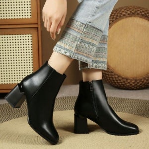 레이스업워커 워커 H488-2162 겨울 통굽힐앵클 앵클 여성워커