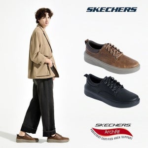 스케쳐스 남성용 아치핏 뷰손 소가죽 스니커즈