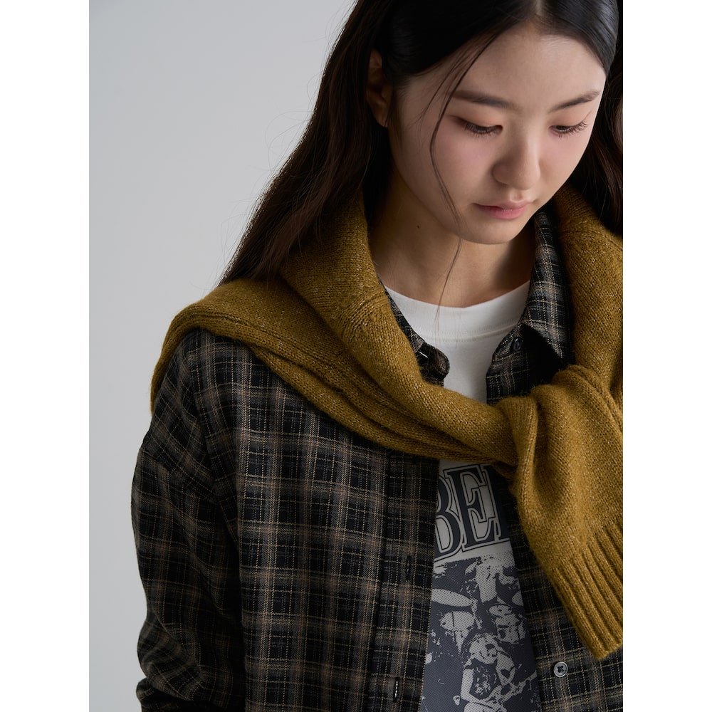 에잇세컨즈 블랙 플란넬 체크 오버핏 셔츠 355Y64LY35