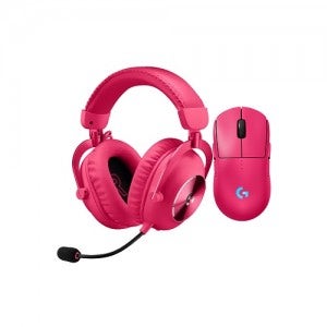 로지텍 PRO 2 LIGHTSPEED + PRO X 2 무선 마우스 헤드셋 세트 (핑크)