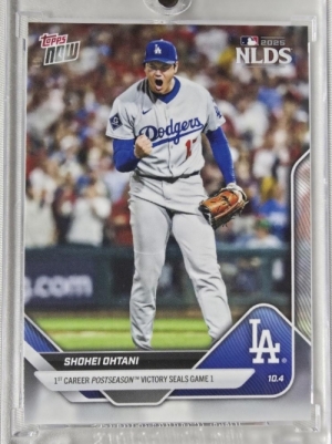 2025 TOPPS NOW 탑스 나우 오타니 쇼헤이 포스트 시즌 통산 첫 승 LA 다저스 MLB 야구 카드